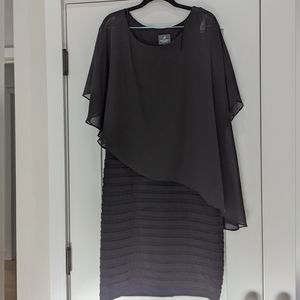 Adrianna Papell black mixed media dress